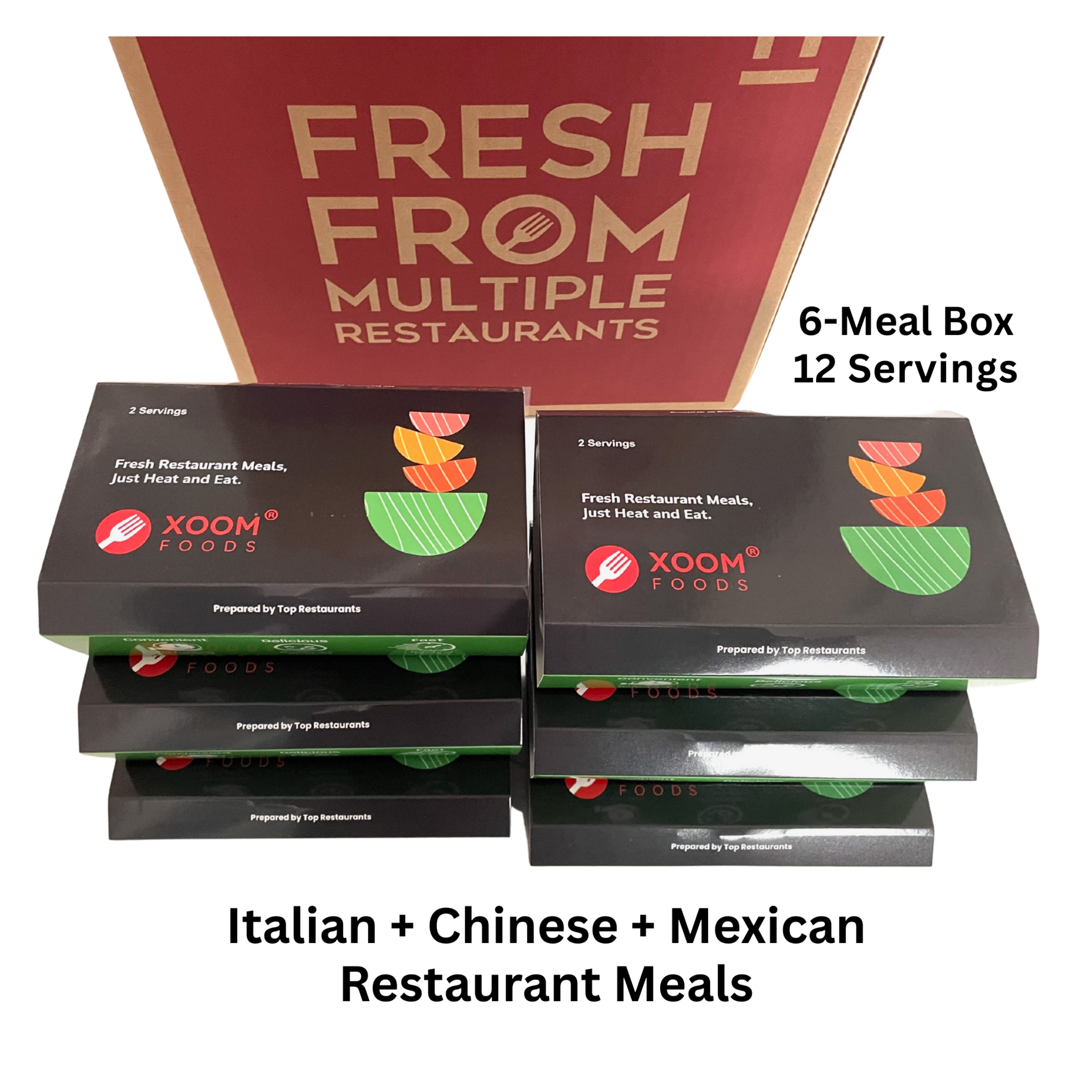 6 Italian + Chinese + Mexican Restaurant Meals (Box 6M1)
