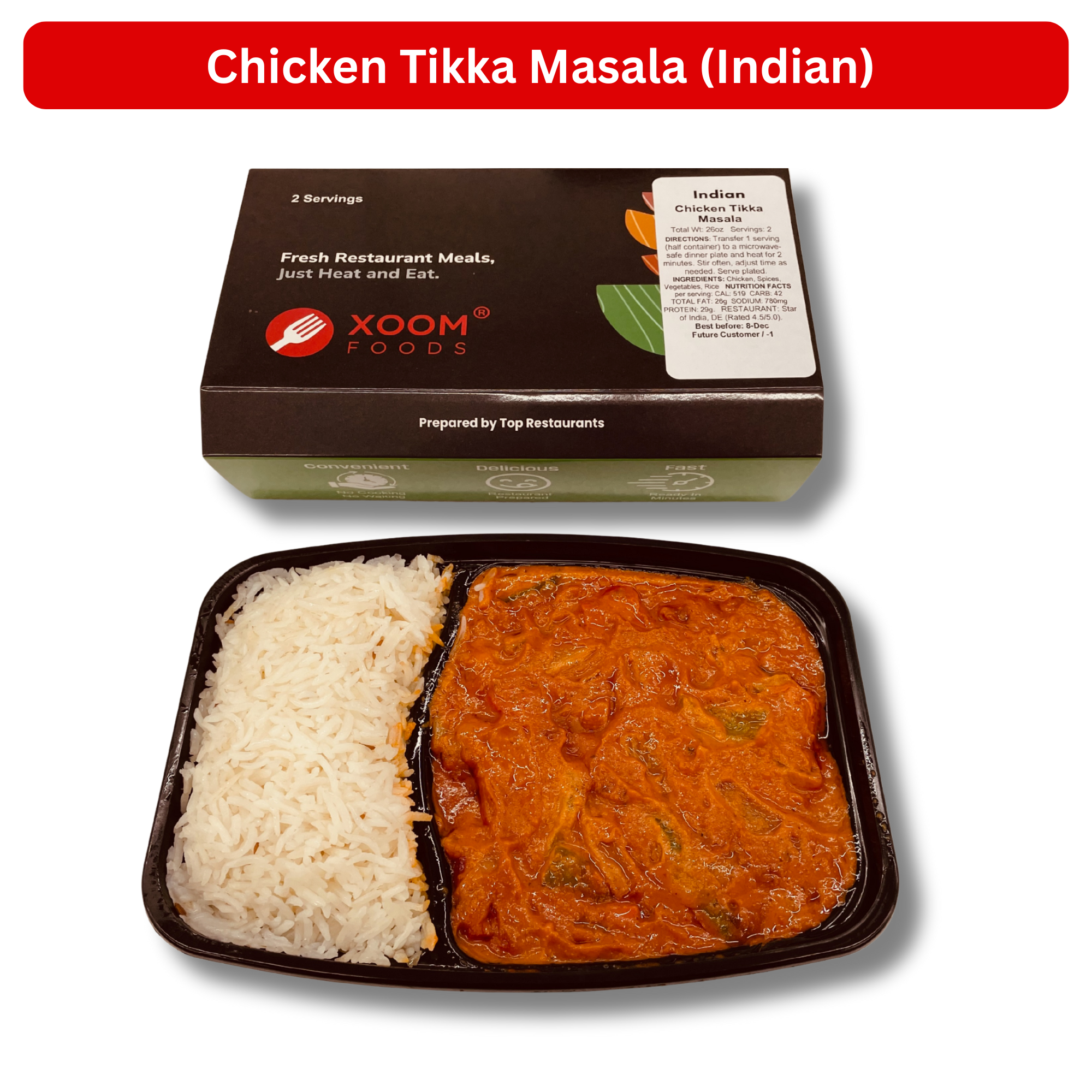 Italian + Indian Restaurant Meals (8 Servings)